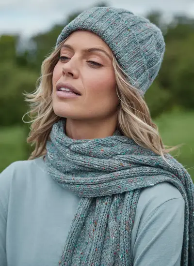 Fisherman Donegal Fleck Ribbed Beanie
